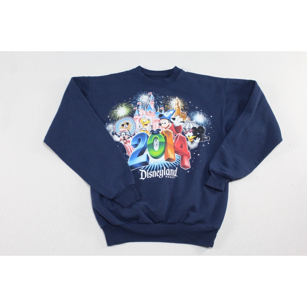 Disney Women Blue Sweater 2014 Long Sleeve Crew Neck Size Small
